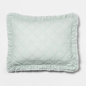 Threshold Standard Mint Ruffled Pillow Sham